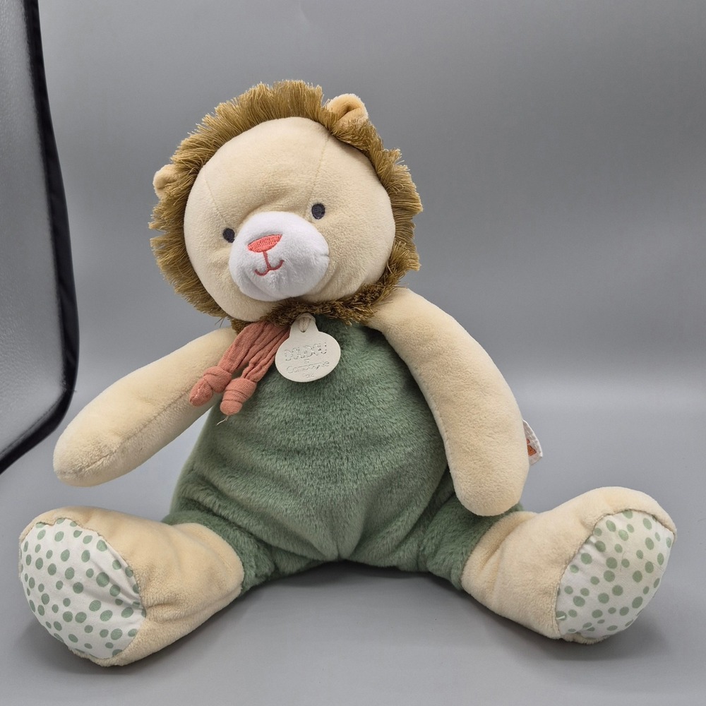 Doudou et Compagnie Paris Lion Plush Sage Green Polka Dot Paws DC4069 French Toy